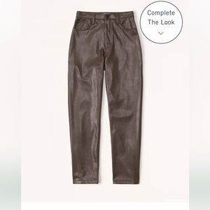 Curve Love Vegan Leather 90s Straight Pants, Size 27